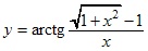y=arctg(√1+x^2-1)/x