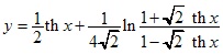 y=1/2*thx+1/4√2*ln(1+√2thx)/(1-√2thx)