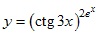 y=(ctg3x)^2e^x