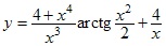 y=(4+x^4)/x^3*arctg x^2/2+4/x*y