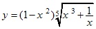 y=(1-x^2)5√x^3+1/x