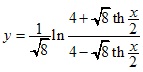 y=1/√8*ln(4+√8th x/2)/(4-√8th x/2)