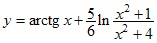 y=arctgx+5/6*ln(x2+1)/(x2+4)