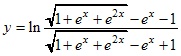 y=ln(√1+e^x+e^2x-e^x-1)/(√1+e^x+e^2x-e^x+1)