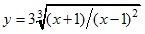 y=3 3√(x+1)/(x-1)2