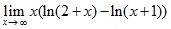lim x→∞ x(ln(2+x)-ln(x+1))