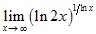 lim x→∞ (ln2x)^1/lnx