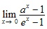 lim x→0 (a^x-1)/(ex-1)