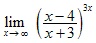 lim x→∞ ((x-4)/(x+3))^3x