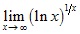 lim x→∞ (lnx)^1/x