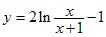 y=2ln x/(x+1)-1