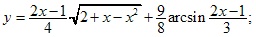 y=(2x-1)4*√2+x-x^2+9/8*arcsin(2x-1)/4